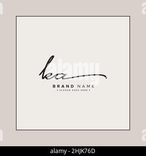 Initial Letter KA Logo - Hand Drawn Signature Style Logo - Simple Vector Logo in Signature Style for Initials Stock Vector
