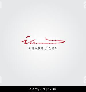 Initial Letter IA Logo - Handwritten Signature Logo - Simple Vector Logo in Signature Style for Initials Stock Vector