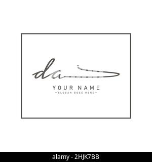 Initial Letter DA Logo - Hand Drawn Signature Style Logo - Simple Vector Logo in Signature Style for Initials Stock Vector