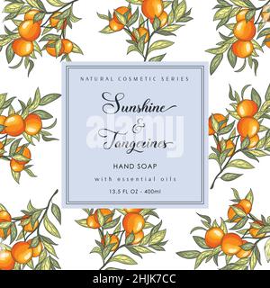 Tangerines Bath Cosmetics Package Box. Abstract Vector Stock Vector