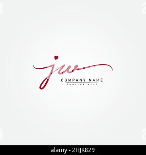 Initial Letter JW Logo - Handwritten Signature Logo - Simple Vector Logo in Signature Style for Initials Stock Vector