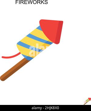 Fireworks Simple vector icon. Illustration symbol design template for web mobile UI element. Stock Vector