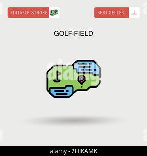 Golf-field Simple vector icon. Stock Vector