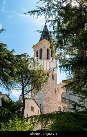 Spoleto Cathedral in Umbria, Italy. Traveling among the cultural wonders of Italy. Stock Photo