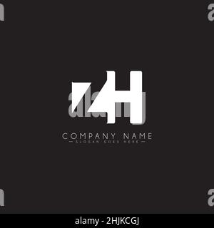 Initial Letter ZH Logo - Minimal Business Logo for Alphabet Z and H - Monogram Vector Logo Template for Business Name Initials Stock Vector