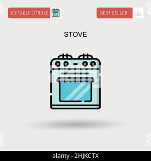Stove Simple vector icon. Stock Vector