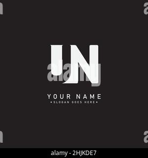 Minimal Business logo for Alphabet UN - Initial Letter U and N Logo - Monogram Vector Logo Template for Business Name Initials Stock Vector
