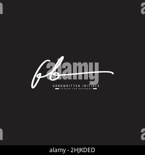 Initial Letter FB Logo - Hand Drawn Signature Style Logo - Simple Vector Logo in Signature Style for Initials Stock Vector