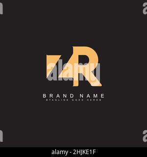 Minimal Business logo for Alphabet ZR - Initial Letter Z and R Logo - Monogram Vector Logo Template for Business Name Initials Stock Vector