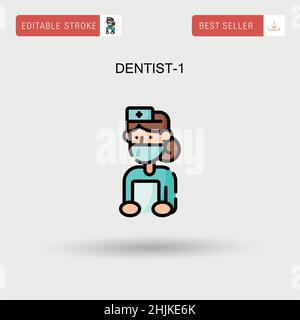 Dentist-1 Simple vector icon. Stock Vector