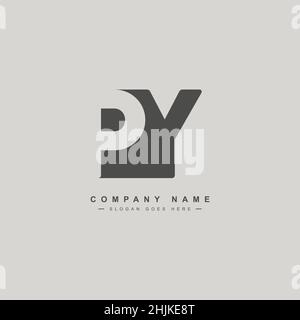 Initial Letter PY Logo - Simple Business Logo for Alphabet P and Y - Monogram Vector Logo Template for Business Name Initials Stock Vector