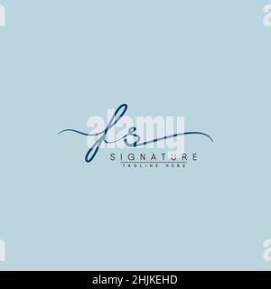 Initial Letter FS Logo - Handwritten Signature Style Logo - Simple Vector Logo in Signature Style for Initials Stock Vector