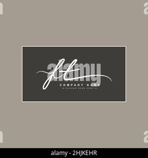 Initial Letter FT Logo - Hand Drawn Signature Style Logo - Simple Vector Logo in Signature Style for Initials Stock Vector