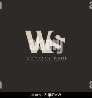 Initial Letter WS Logo - Simple Business Logo for Alphabet W and S - Monogram Vector Logo Template for Business Name Initials Stock Vector