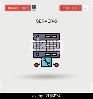 Server-5 Simple vector icon. Stock Vector