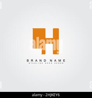 Initial Letter LH Logo - Minimal Business Logo for Alphabet L and H - Monogram Vector Logo Template for Business Name Initials Stock Vector