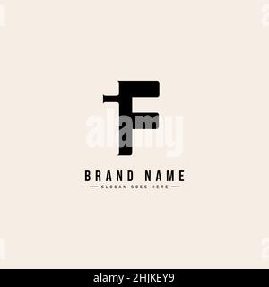 Initial Letter IF Logo - Simple Business Logo for Alphabet I and F - Monogram Vector Logo Template for Business Name Initials Stock Vector