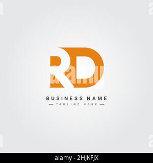 Simple Business Logo for Initial Letter RD - Alphabet Logo - Monogram Vector Logo Template for Business Name Initials Stock Vector