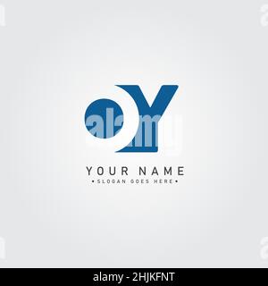 Minimal Business logo for Alphabet OY - Initial Letter O and Y Logo - Monogram Vector Logo Template for Business Name Initials Stock Vector