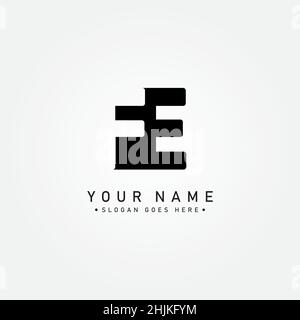Initial Letter FE Logo - Minimal Business Logo for Alphabet F and E - Monogram Vector Logo Template for Business Name Initials Stock Vector