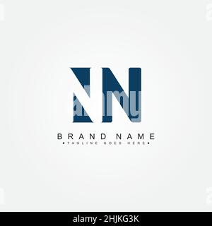 Simple Business Logo for Initial Letter NN - Alphabet Logo - Monogram Vector Logo Template for Business Name Initials Stock Vector