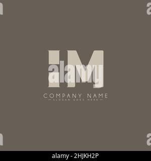 Simple Business Logo for Initial Letter HM - Alphabet Logo - Monogram Vector Logo Template for Business Name Initials Stock Vector