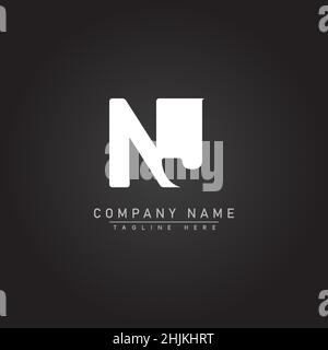 NJ Monogram logo letter with simple modern shape style design. Circle ...