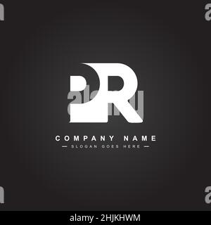 Simple Business Logo for Initial Letter PR - Alphabet Logo - Monogram Vector Logo Template for Business Name Initials Stock Vector