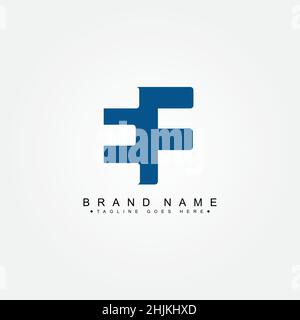 Initial Letter EF Logo - Minimal Business Logo for Alphabet E and F - Monogram Vector Logo Template for Business Name Initials Stock Vector