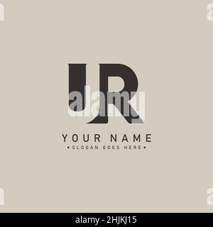 Initial Letter UR Logo - Simple Business Logo for Alphabet U and R - Monogram Vector Logo Template for Business Name Initials Stock Vector
