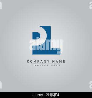 Simple Business Logo for Initial Letter PL - Alphabet Logo - Monogram Vector Logo Template for Business Name Initials Stock Vector