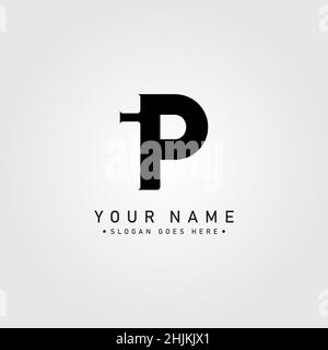 Initial Letter IP Logo - Minimal Business Logo for Alphabet I and P - Monogram Vector Logo Template for Business Name Initials Stock Vector