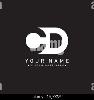 Initial Letter CD Logo - Minimal Business Logo for Alphabet C and D - Monogram Vector Logo Template for Business Name Initials Stock Vector
