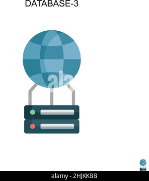 Database-3 Simple vector icon. Illustration symbol design template for web mobile UI element. Stock Vector
