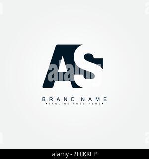 Initial Letter AS Logo - Simple Business Logo for Alphabet A and S - Monogram Vector Logo Template for Business Name Initials Stock Vector
