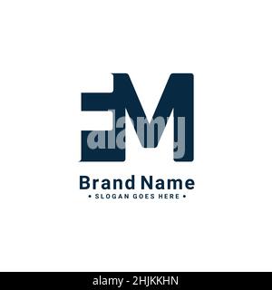 Initial Letter FM Logo - Simple Business Logo for Alphabet F and M - Monogram Vector Logo Template for Business Name Initials Stock Vector