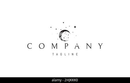 Vector logo on which an abstract image of a bitten cookie in the form of a moon. Stock Vector