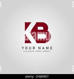 Simple Business Logo for Initial Letter KB - Alphabet Logo - Monogram Vector Logo Template for Business Name Initials Stock Vector