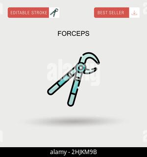 Forceps Simple vector icon. Stock Vector