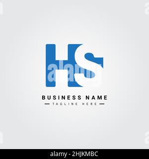 Initial Letter HS Logo - Simple Business Logo for Alphabet H and S - Monogram Vector Logo Template for Business Name Initials Stock Vector