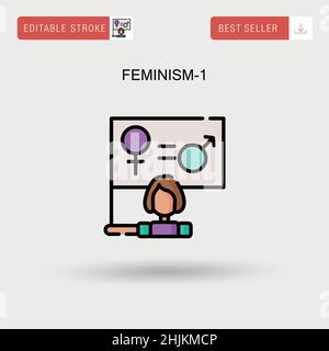 Feminism-1 Simple vector icon. Stock Vector