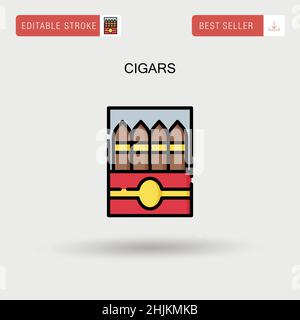 Cigars Simple vector icon. Stock Vector