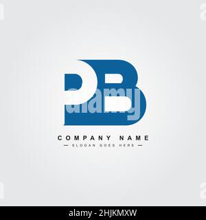 Minimal Business logo for Alphabet PB - Initial Letter P and B Logo - Monogram Vector Logo Template for Business Name Initials Stock Vector