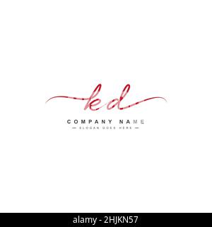 KD Initial letter handwriting and signature logo. A concept handwriting ...