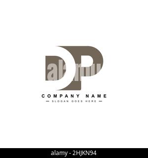 Initial Letter DP Logo - Simple Business Logo for Alphabet D and P - Monogram Vector Logo Template for Business Name Initials Stock Vector