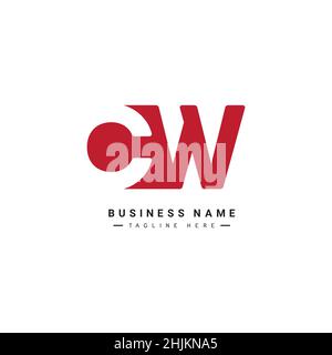 Initial Letter CW Logo - Minimal Business Logo for Alphabet C and W - Monogram Vector Logo Template for Business Name Initials Stock Vector