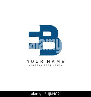 Minimal Business logo for Alphabet EB - Initial Letter E and B Logo - Monogram Vector Logo Template for Business Name Initials Stock Vector