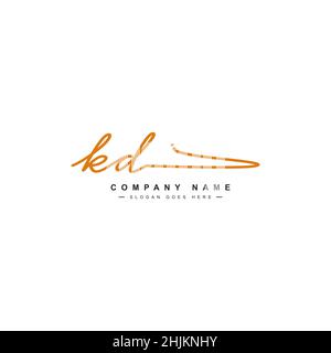 KD Initial letter handwriting and signature logo. A concept handwriting ...
