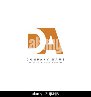 Initial Letter DA Logo - Minimal Business Logo for Alphabet D and A - Monogram Vector Logo Template for Business Name Initials Stock Vector