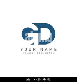 Minimal Business logo for Alphabet GD - Initial Letter G and D Logo - Monogram Vector Logo Template for Business Name Initials Stock Vector